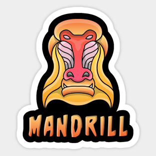 Mandrill Monkey Character Design Sticker